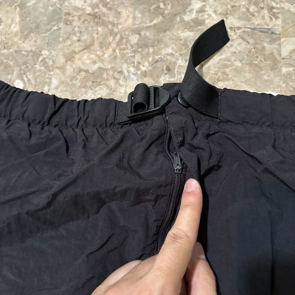 Vintage Marlboro Shorts Mens XL Black Nylon Belted Lined Hiking Climbing